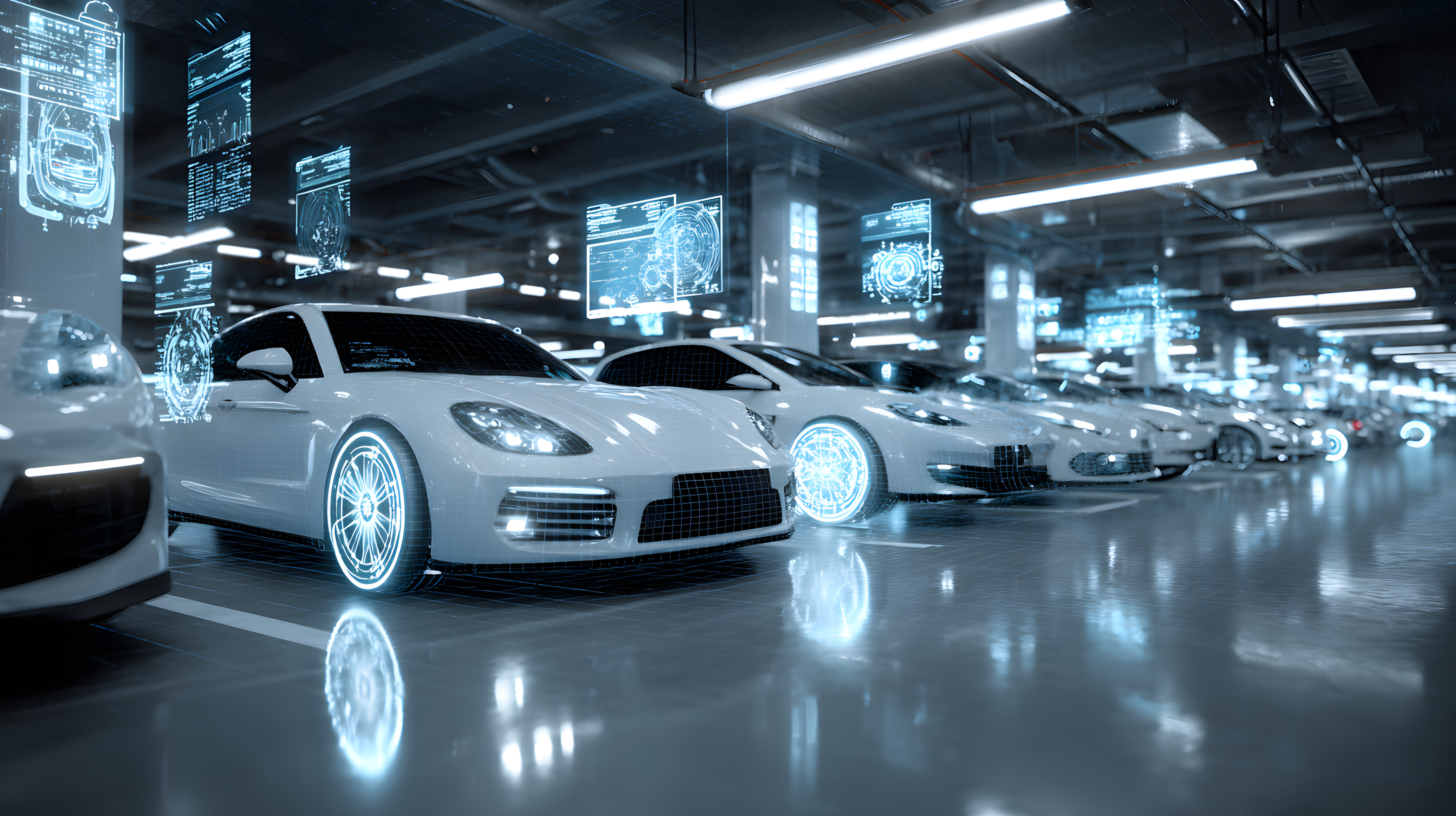 Exotic rental fleet with digital telemetry overlays